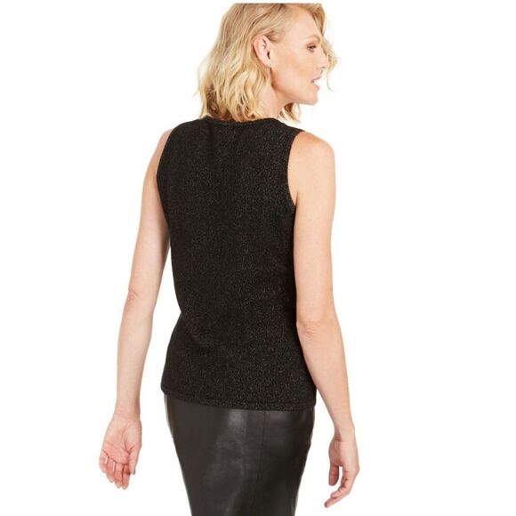 Charter Club Cashmere Blue Shimmering Sleeveless Scoop Neck Sweater Size Small - Picture 6 of 15